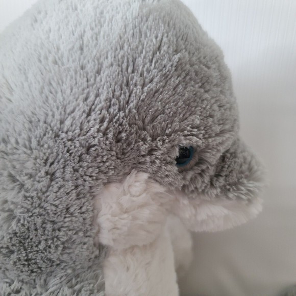 Bear Factory Dolphin Plush Gray Stuffed Animal Vintage Bean Bag Toy With Shirt - Picture 9 of 16